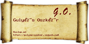 Gulyás Oszkár névjegykártya